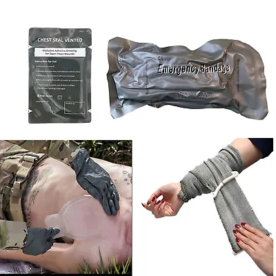 6'' Israeli Emergency Bandage + 4 Vented Chest Seal -  2PCS IFAK First Aid Kit • $12.84