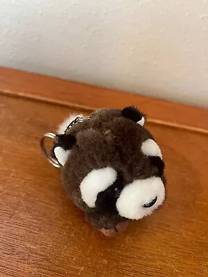 Small Plush Brown Puffkins Chubby RACCOON Stuffed Animal Key Chain Backpack Deco • $8.79