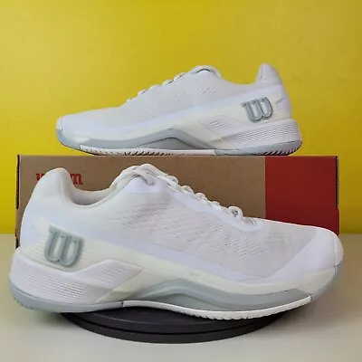 Wilson Rush Pro 4.0 Men's Athletic White Gray Tennis Training Shoes Sneakers • $79.95