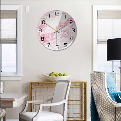 30cm Acrylic Wall Clock Quiet Kitchen Bedroom Clocks Sweep Movement Home Office/ • £7.55