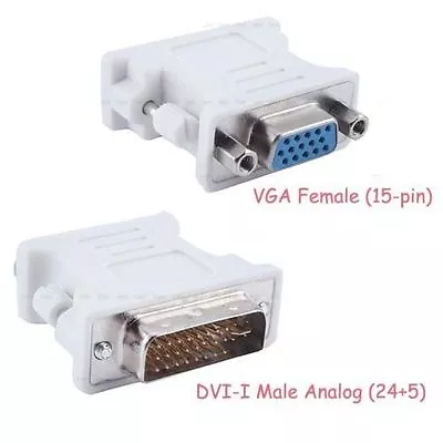 BEIGE DVI-I 24+5 Pin Male To 15 Pin VGA Female Adapter Convertor • $2.99