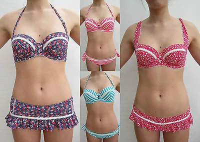 £6.99 • Buy NEW BIKINI CORAL/TURQ STRIPE,BLUE DITSY,PINK STAR,SKIRTED Sold As Separates!
