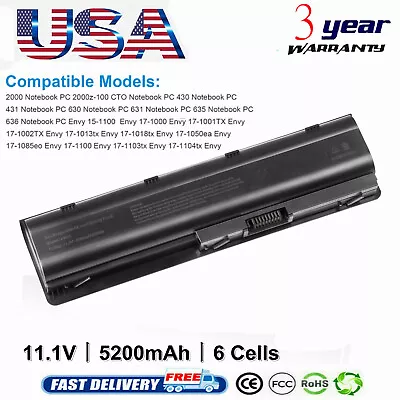 Battery For HP Compaq Presario CQ42 CQ57 CQ72 CQ56 MU06 MU09 593555-001 DM4 CQ62 • $13.95