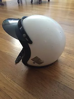 Vtg Mchal Racing Bell Motorcycle Size 7 ? Helmet White Smoke Visor • $1200