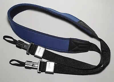 Vintage Neoprene Neck /Shoulder Camera Strap Blue /Black • £9.98