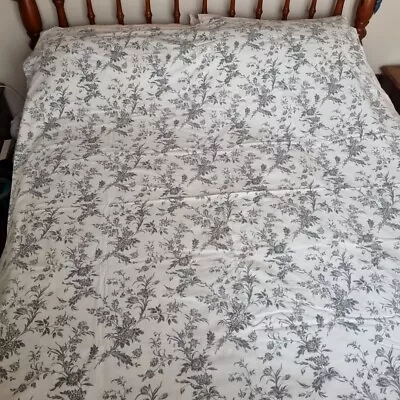 IKEA ALVINE KVIST Single Duvet Cover & Two Pillowcases White Grey Floral • £16