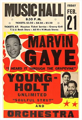 Marvin Gaye 1969 Concert Poster Print • $35