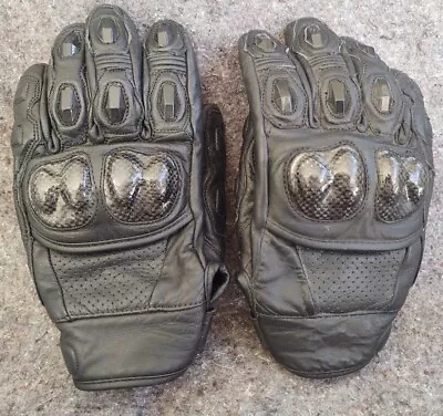 Black Hard Knuckle Motorcycle Gloves Made With Kevlar & Leather Size Large  • $44.99