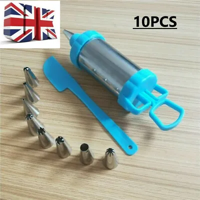 10PCS Icing Syringe Gun Cake Decorating Piping Syringe Tip Cream DIY Baking Tool • £5.66