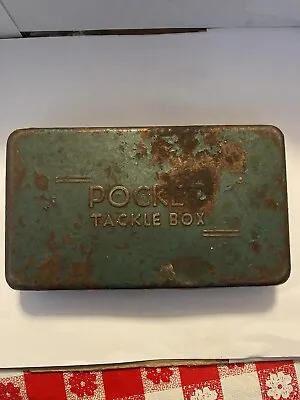 Vintage Metal Pocket Tackle Box 6.5” X 3.5” X 1” • $25