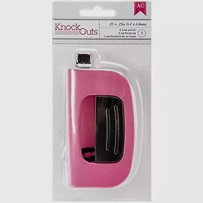 American Crafts - 2-hole Punch 0.25 Inch (6.4 Mm) - NEW In Package - Pink • $10.95