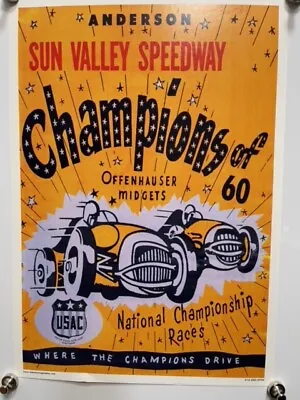 Vrhtf Nhra Cool Vintage Champions Of The 60's Offy Midgets 14  X 20  Poster • $59.99