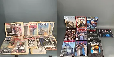 Vintage 9/11 Ephemera Lot Of 28 Newspapers & Magazines September 11 Twin Towers • $378