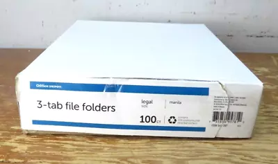 Office Depot 3-Tab Manila Legal File Folders 100 Ct • $19.49