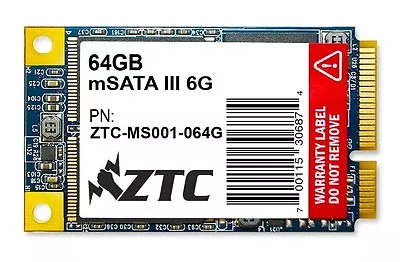 64GB ZTC Bulwark V2 MSATA 6G 50mm Solid State Disk - ZTC-MS001-064G • $23.62