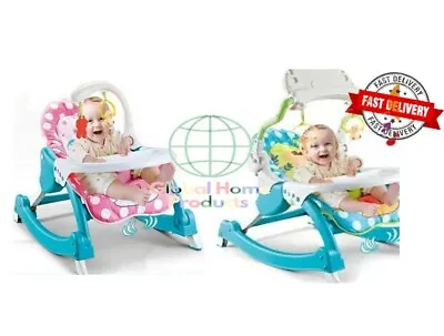 Baby Rocking Chair Bouncers Rocker Swinger 3 In 1 Infant Newborn Toddler Seat • £85.99