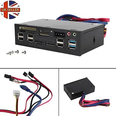 5.25  Media Dashboard Card Mult-Reader USB 2.0 USB 3.0 20 Pin E-SATA Front Panel • £23.98