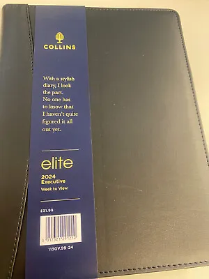 Collins Elite Executive Diary Week To View 2024 1130V-99.24 • £14