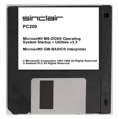 Sinclair PC200 MS DOS V3.3 - Utilities + System Startup - 720kb DD - 3.5  Disk • £8.95