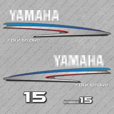 Yamaha 15HP Four Stroke Outboard Engine Decals Sticker Set Reproduction 15 HP • $59.60