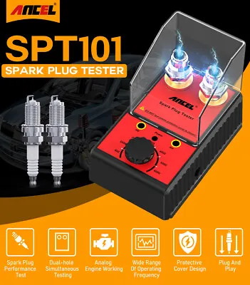 $32.99 • Buy Spark Plug Tester Dual Hole Diagnostic Tool 12V Gasoline Car Ignition Analyzer