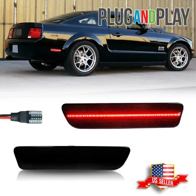 Smoked Rear Bumper Reflector Side Markers Red LED Light For 2005-09 Ford Mustang • $19.99