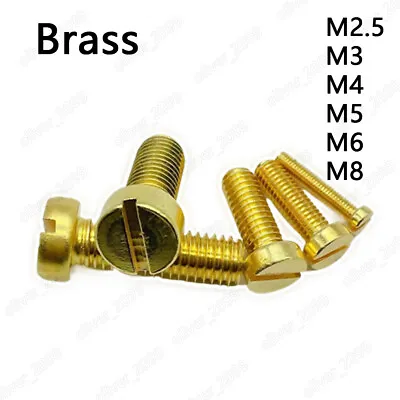 Brass Slotted Cheese Head Screws M2.5 M3 M4 M5 M6 M8 • $55.96