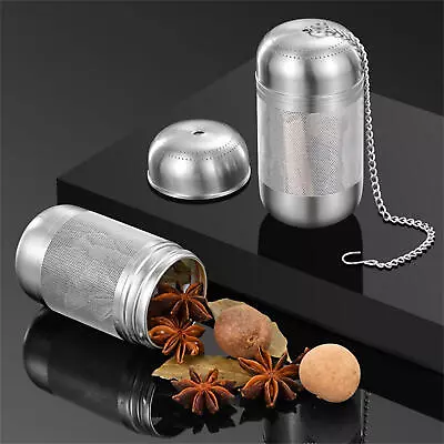 Stainless Steel Tea Infuser Tea Leaves Spice Seasoning Ball Strainer Filter • $10.48