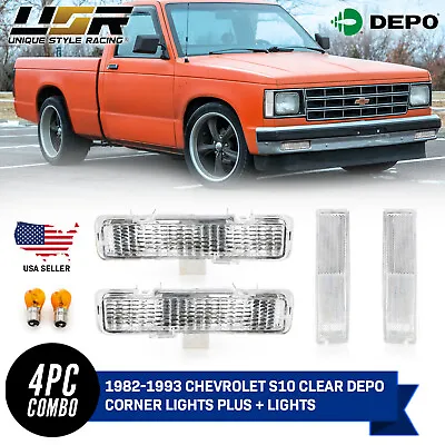 DEPO All Clear Corner + Bumper Signal Lamps For 83 84 85 86 87-92 Chevy S10 • $62.95