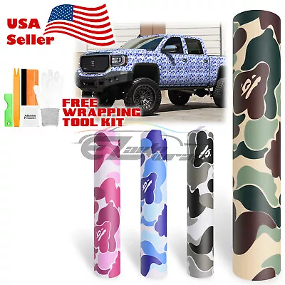 Camouflage Ape Vinyl Wrap Sticker Sheet Film DIY Decal Bubble Free Air Release • $4.99