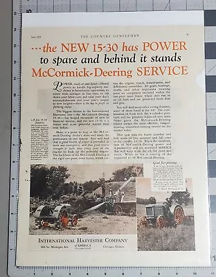 July 1929  McCormick-Deering The New 15-30 Has Power Advertisement • $22