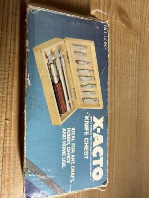$1 • Buy Vintage X-ACTO Knife Set In Original Wood Box