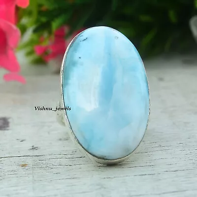 Larimar Gemstone 925 Sterling Silver Handmade Ring Mother's Day Jewelry VG-27 • $12.84