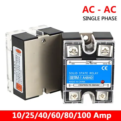 Solid State Relays SSR Input 70-280VAC To Output 240-480VAC Single-phase 10-100A • $43.75