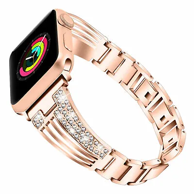 $16.99 • Buy Apple Watch Series 8 7 65432 SE Bling Stainless Steel Bracelet IWatch Band Strap