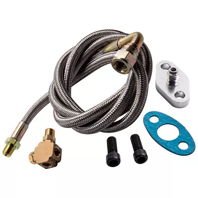 Turbo Oil Feed Line Kit Restrictor Flange -4an An4 90 Degree T3 T4E T66 T70/T72 • $17.32