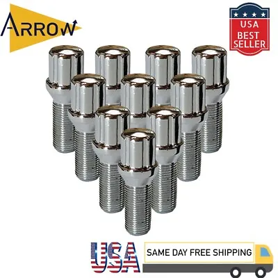 10x Chrome M14x1.5 Cone Spline Bolt 28mmShank Fit Volkswagen Aftermarket Wheel • $21.15