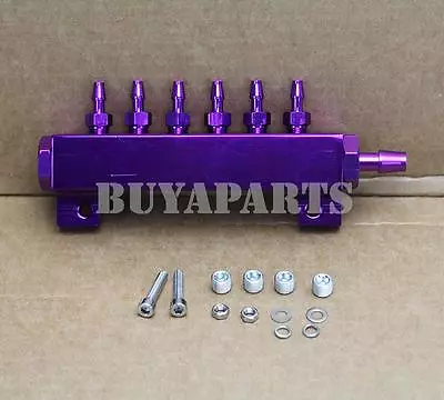 $22.99 • Buy Purple Aluminum Turbo Wastegate Boost Vacuum Intake Manifold 6 Ports 1/8 NPT
