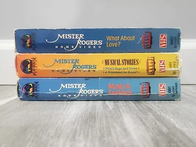 Lot Of 3 Mister Rogers VHS Tapes; Musical Stories Music/Feelings What About Love • $74.99