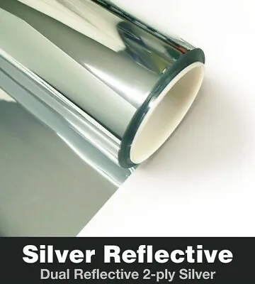 $85.14 • Buy 20  X 100ft Silver Chrome Mirror Window Tint Roll 10% VLT 2-ply Film