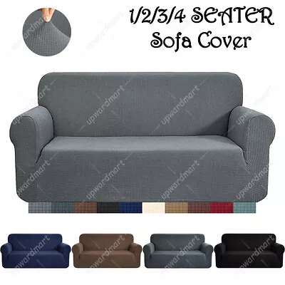 Stretch Plush Thick Sofa Covers 1 2 3 4 Seater Couch Chair Slipcover Protector • $17.99