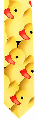 Yellow Rubber Ducky Men's Neck Tie Novelty Duck Animal Bird Yellow Necktie  • $17.95