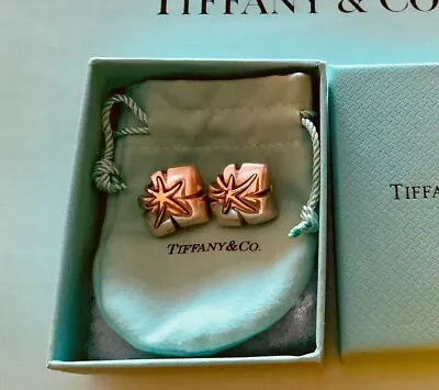 Tiffany & Co. Vintage Sterling & 18K Gold Starfish Starburst Leaf Earrings  • $250