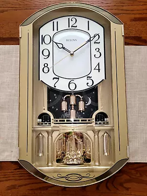 Bulova Golden Strike Music Chime Wall Clock With 12 Melodies And K-9 Crystal • $50