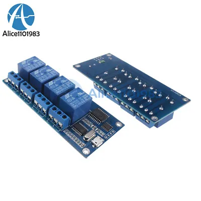 MICRO USB 5V 4-Channel Relay Module USB Control Relay Module Serial Port NEW • $8.89