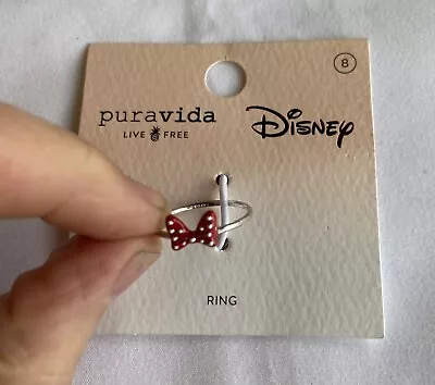 Disney Pura Vida Minnie Mouse Ring Size 8 Puravida Red Polka Dot CuTe!! • $29.99