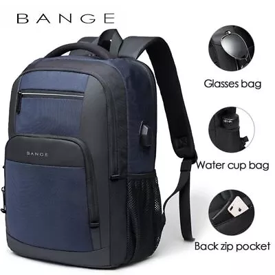 BANGE Men Business   School Bag Large Capacity Laptop Waterproof Travel Backpack • $50.96