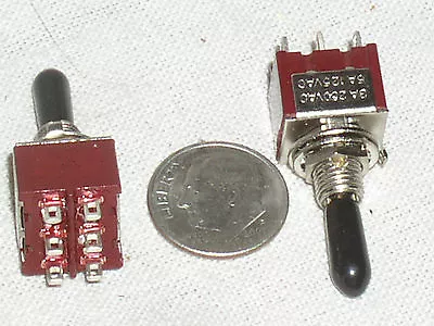 2 Mini Toggle Dpdt Momentary Mom-off-mom Switch 6 A Amp Ac Dc 6a Rubber Handle • $3.99