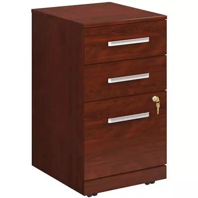 Pemberly Row 3-Drawer Modern Engineered Wood Mobile File Cabinet In Cherry • $593.29