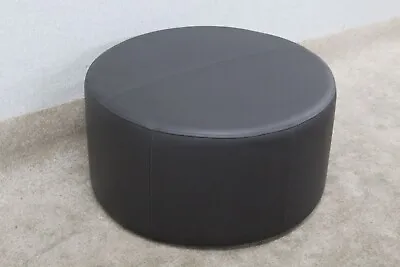 (018) G Plan Cambridge Slate Leather Circular Footstool • £230